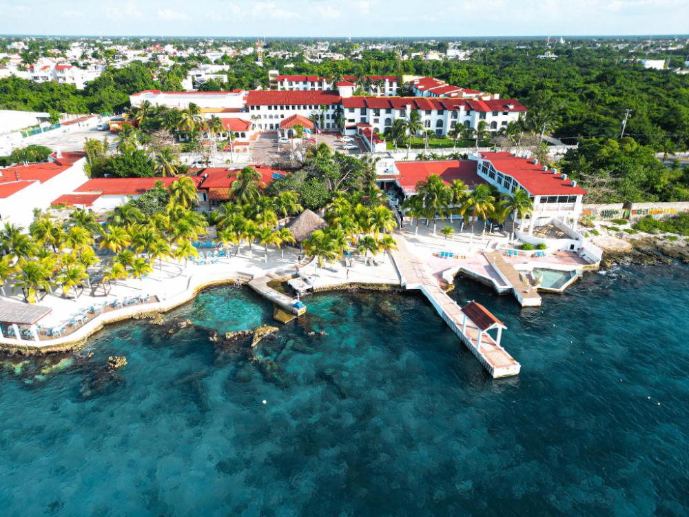 Blue Angel Resort Cozumel boutique dive resort with waterfront location, on-site dive shop, and laid-back Caribbean atmosphere.