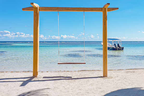 San Francisco Beach near Secrets Aura Cozumel with soft sands and clear Caribbean waters along Cozumel’s southwest coast